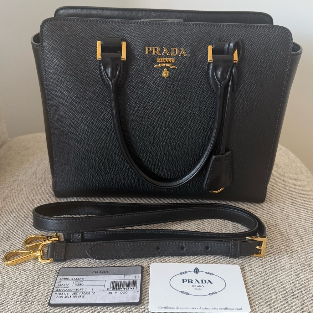 Prada Saffiano Black Handbag